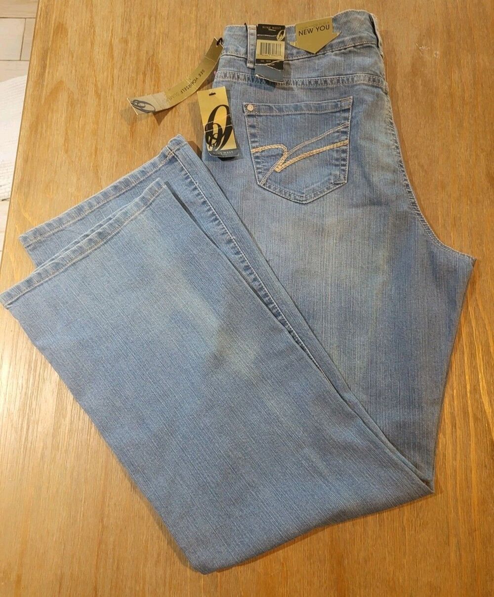 NWT Nine West Jeans Womens Plus Size 18W 18 33 Stretch Denim Light Wash Classic